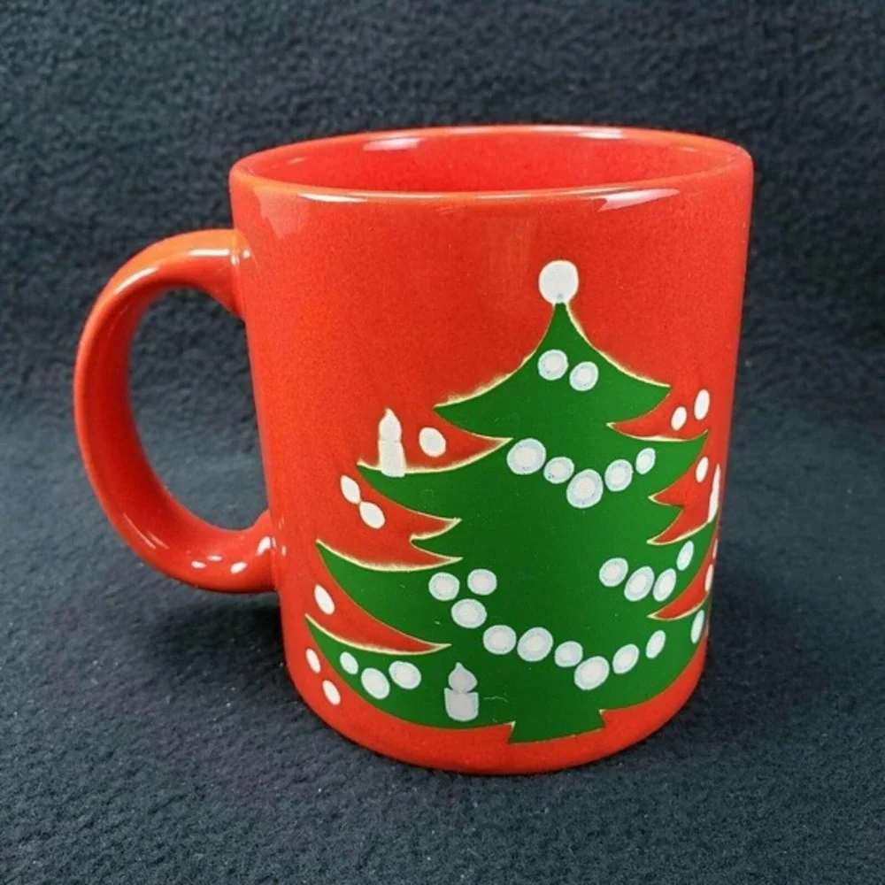 Waechtersbach Red Christmas Tree Cup Mug Coffee Tea 12‎ oz Germany Discontinued